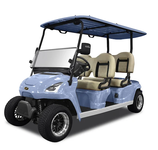 Blue golf cart