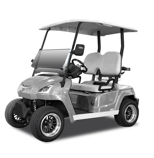 Grey golf cart