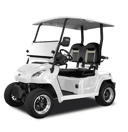 White golf cart